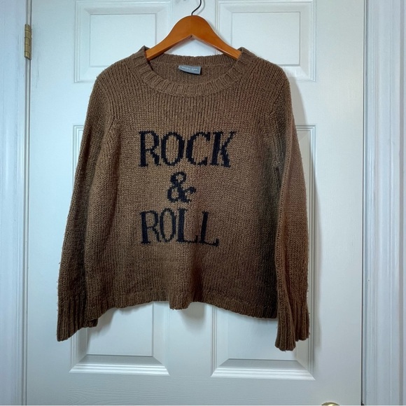 Wooden Ships Sweaters - Wooden Ships Brown Rock & Roll Sweater Size XS/ S